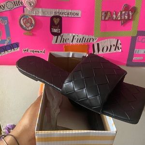 Black square flats never worn